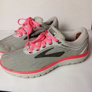 Brooks Pureflow 7 Athletic Pink Black Pinstripe Running Shoes Womens Sz 9.5